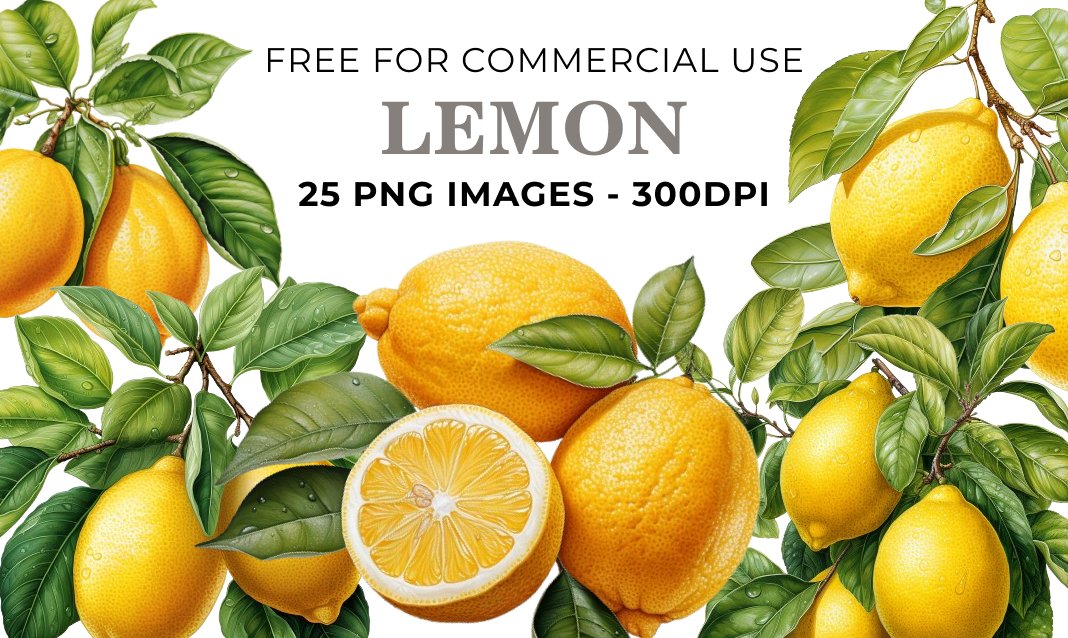 25 Lemon PNG Illustrations - Free Download, Fresh Citrus Fruit Clipart Collection