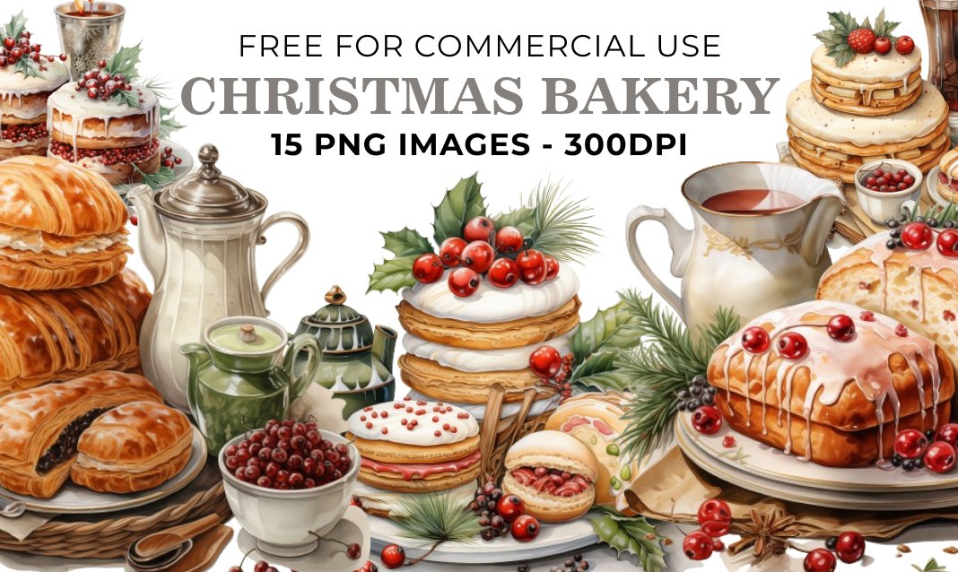 15 Christmas Bakery PNG Illustrations - Free Download, Festive Sweets for Craft Projects