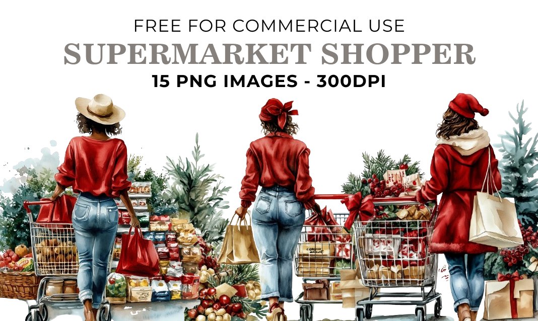 15 Supermarket Shopper PNG - Free Download, Everyday Character Art for Papercrafts