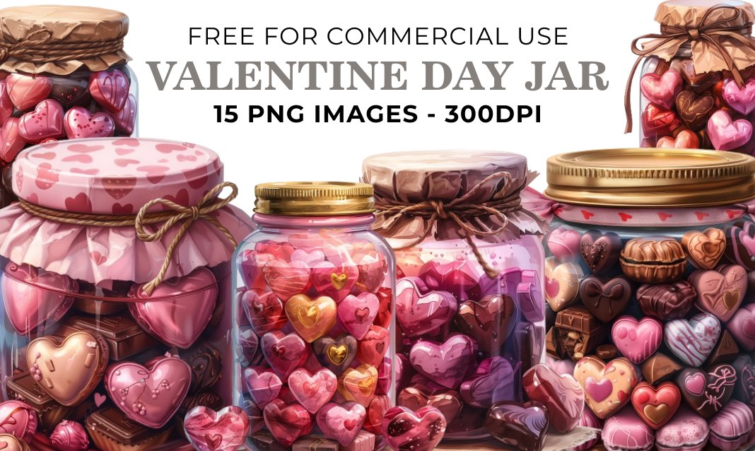 15 Valentine Day Jar PNG - Free Download, Romantic Jar Illustrations for Scrapbooking