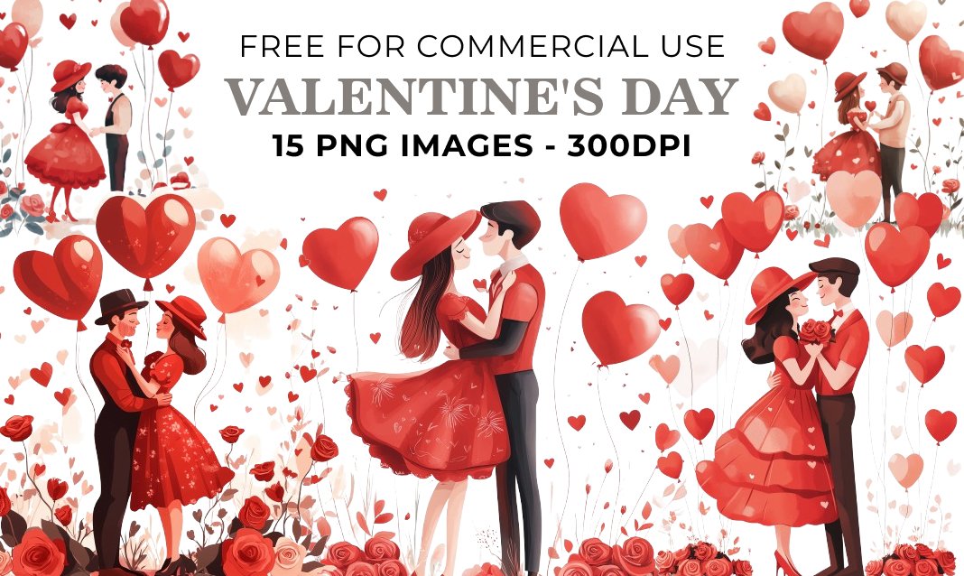 15 Valentine's Day PNG - Free Download, Romantic Art for Papercrafting & Decor