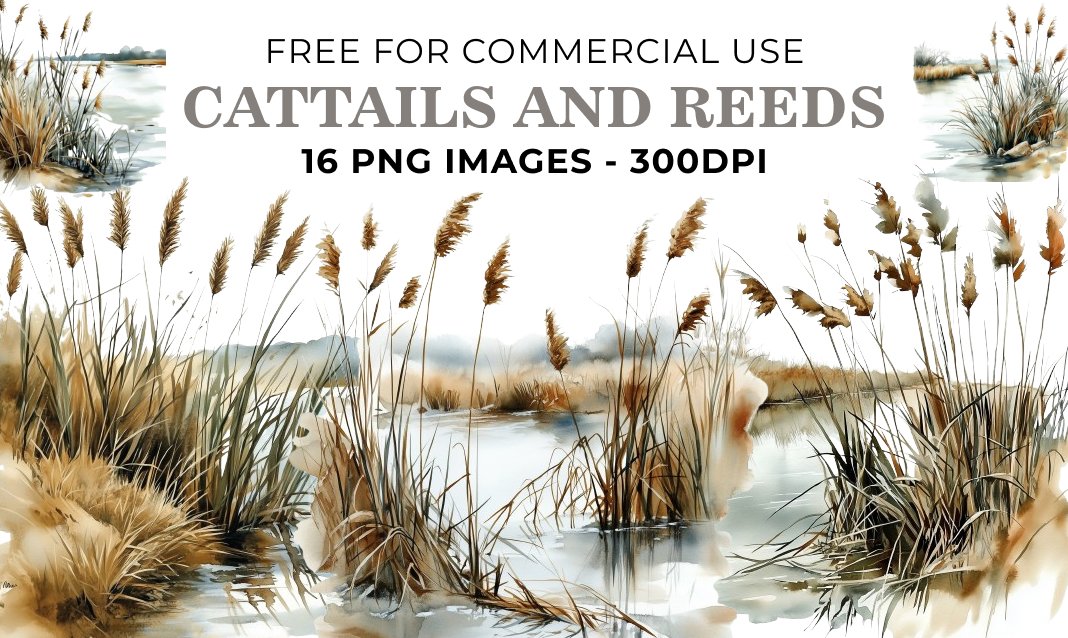 16 Cattails and Reeds PNG - Free Download, Nature-Themed Art for Papercrafting & Design
