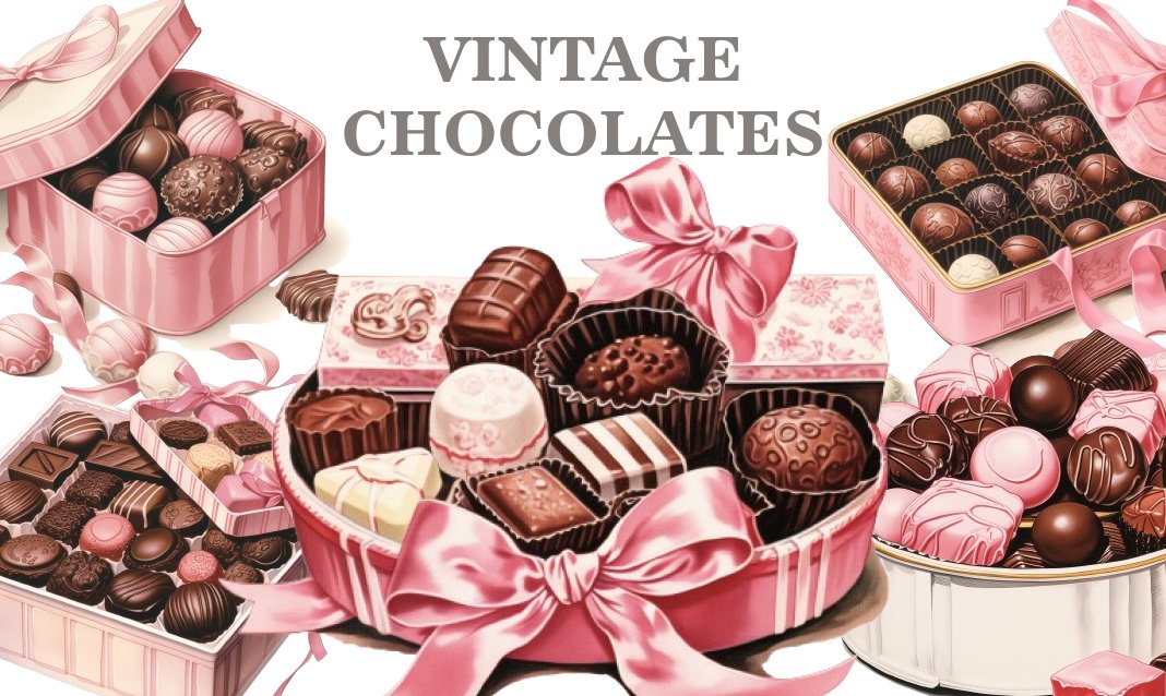 16 Vintage Chocolates PNG - Free Download, Sweet Retro Art for Crafting & Scrapbooking