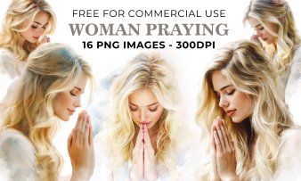 16 Woman Praying PNG - Free Download, Elegant Spiritual Art for Papercrafting & Cards