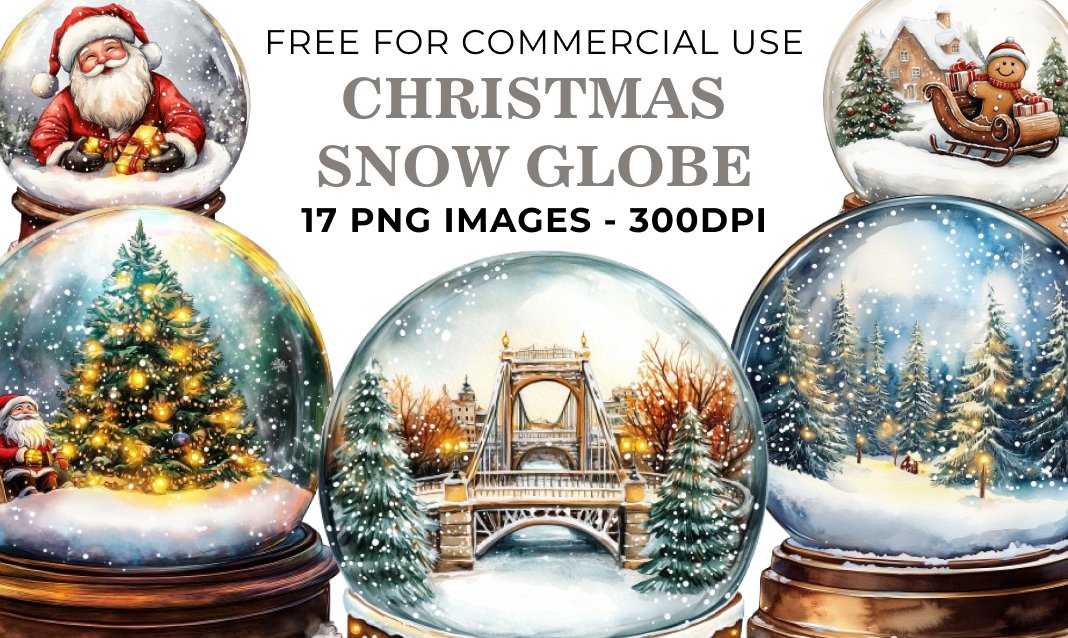 17 Christmas Snow Globe PNG - Free Download, Whimsical Holiday Art for Papercrafting