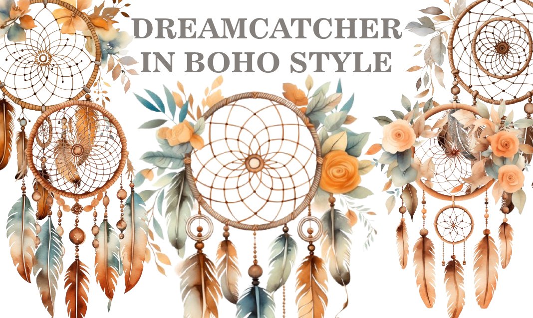 16 Dreamcatcher in Boho Style PNG - Free Download, Bohemian Art for Scrapbooking & Decor
